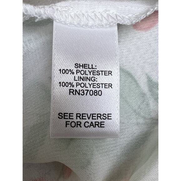 Cato Women Size XL Cream Peach Green Floral Square Neck Blouse Top Cottage Fairy - Picture 5 of 8